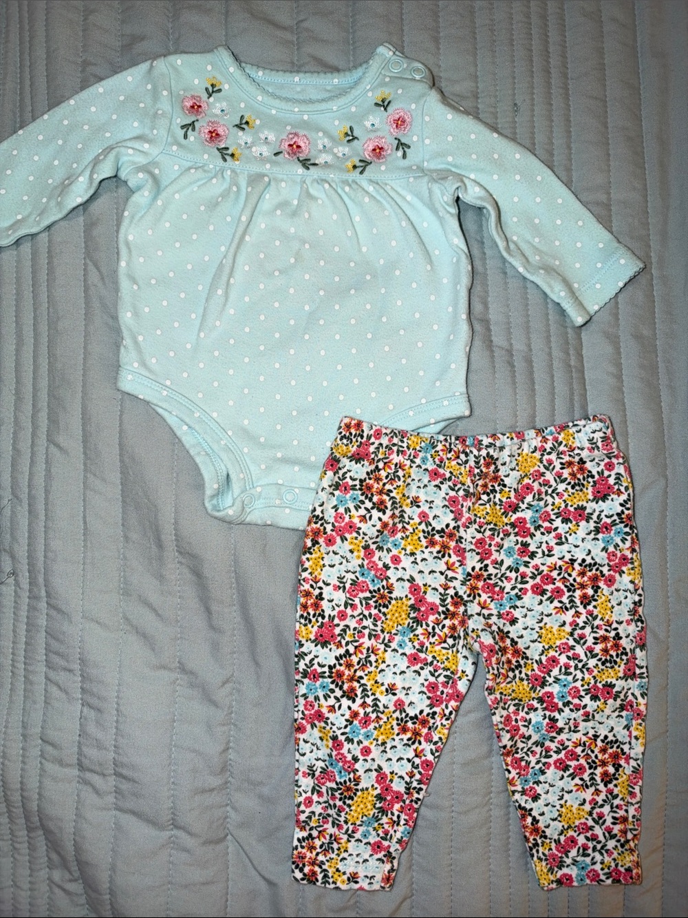 Spring Onesie and Pant Coordinated Set